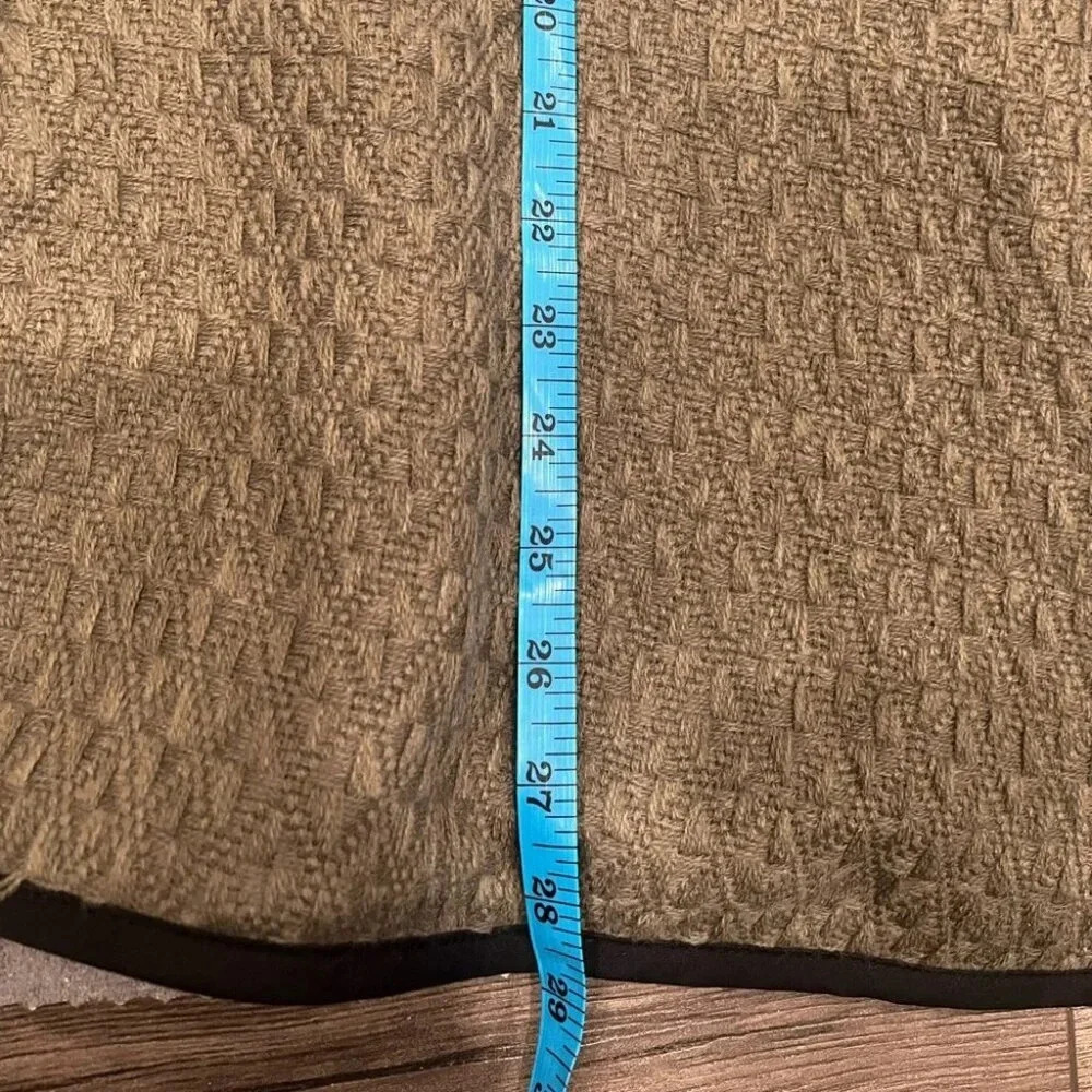[OS]Free People Swept Away Houndstooth Ruana Poncho Cape Brown Tan - Picture 7 of 9